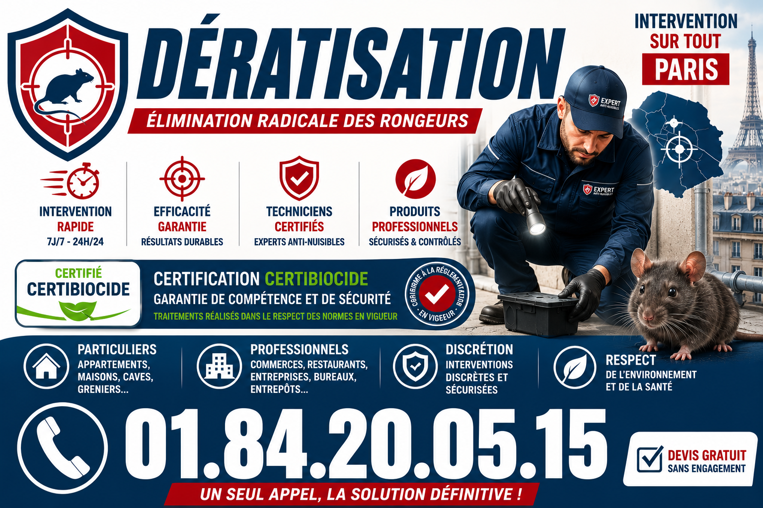 Deratisation Paris 17
